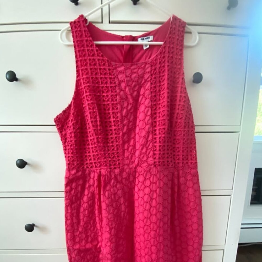 Pink Eyelet Summer Dress (Size 16)